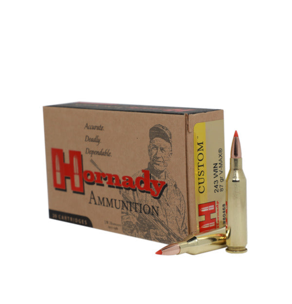 Hornady Ammo 243 Win 87gr V-Max 20pk