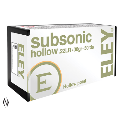 ELEY 22LR SUBSONIC 38GR HP 1040FPS 50PK Brick price $170.00