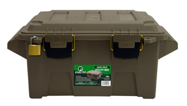 Ridgetek Ammo Crate Utility Box Dark Earth Inc Padlock