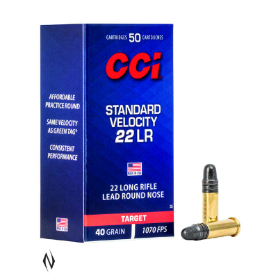 CCI 22LR STANDARD VELOCITY 40GR SOLID 1070FPS • Pack 50 -  Brick Price $80.00