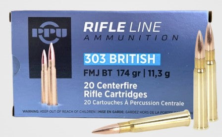 PPU 303 British 174gr FMJ Boat Tail 20pk