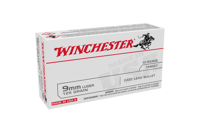 Winchester USA Value Pack 9mm Luger 125gr LRN 50pk