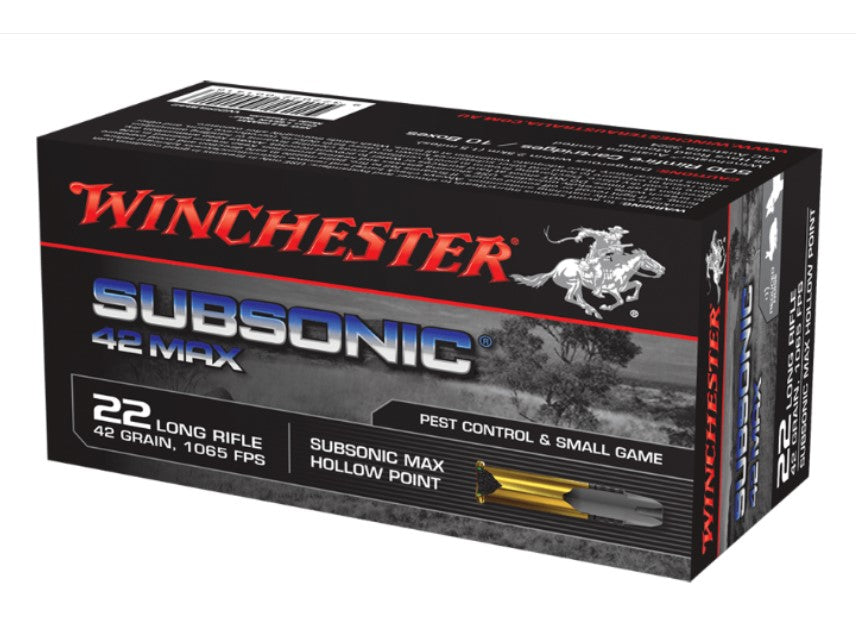 Winchester Subsonic Max 22 LR 42gr HP 50pk