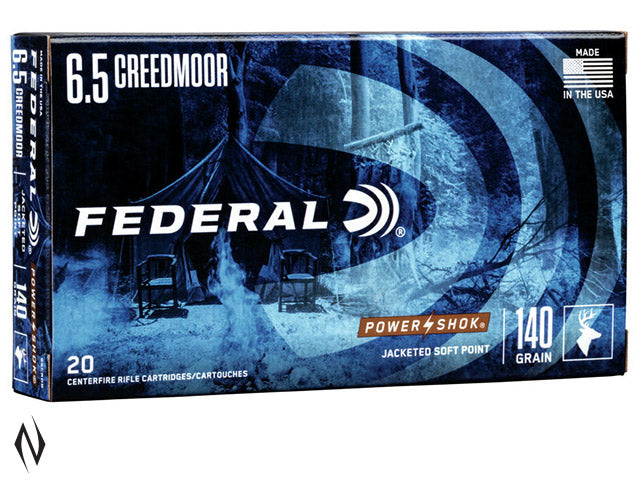 FEDERAL 6.5 CREEDMOOR 140GR SP POWERSHOK • Pack 20