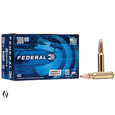 FEDERAL 308 WIN 130GR HP AE VARMINT 40 PK • Pack 40