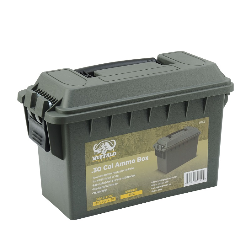 Buffalo River .30 Cal Plastic Ammo can OD green