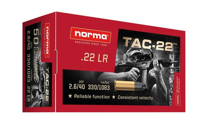 NORMA 22LR Tac-22 40gr LRN 50 Pack