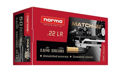 NORMA 22LR Match-22 40grLRN 50 pack