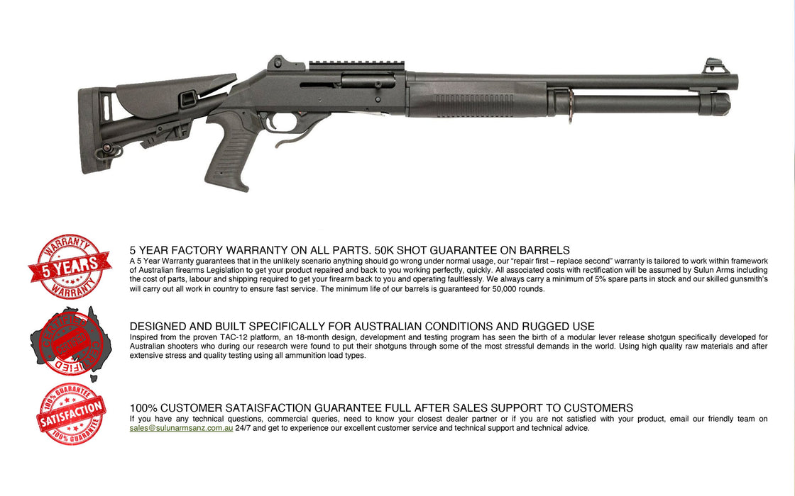 Sulun Tacsoras 24" 61cm Black M4 Adjustable pistol grip stock, Ghost Sights, Mobil Chokes