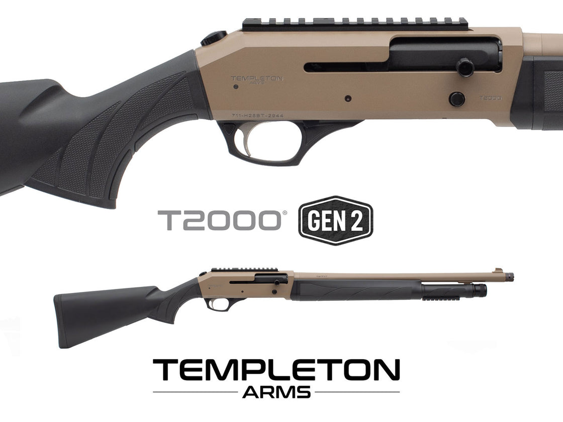 Templeton Arms Gen 2 - T2000 Push Button Release Tactical Shotgun FDE (20", Right Hand)