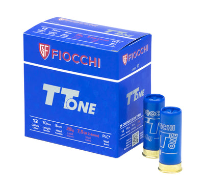 FIOCCHI ITALY TT ONE 12G 28GR #7.5 1300 FPS X25PK  -SLAB PRICE $140.00