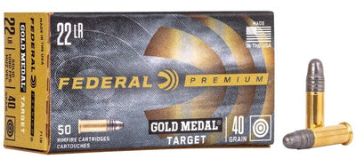 FEDERAL 22LR 40GR SOLID SV GOLD MEDAL 1080FPS • Pack 50