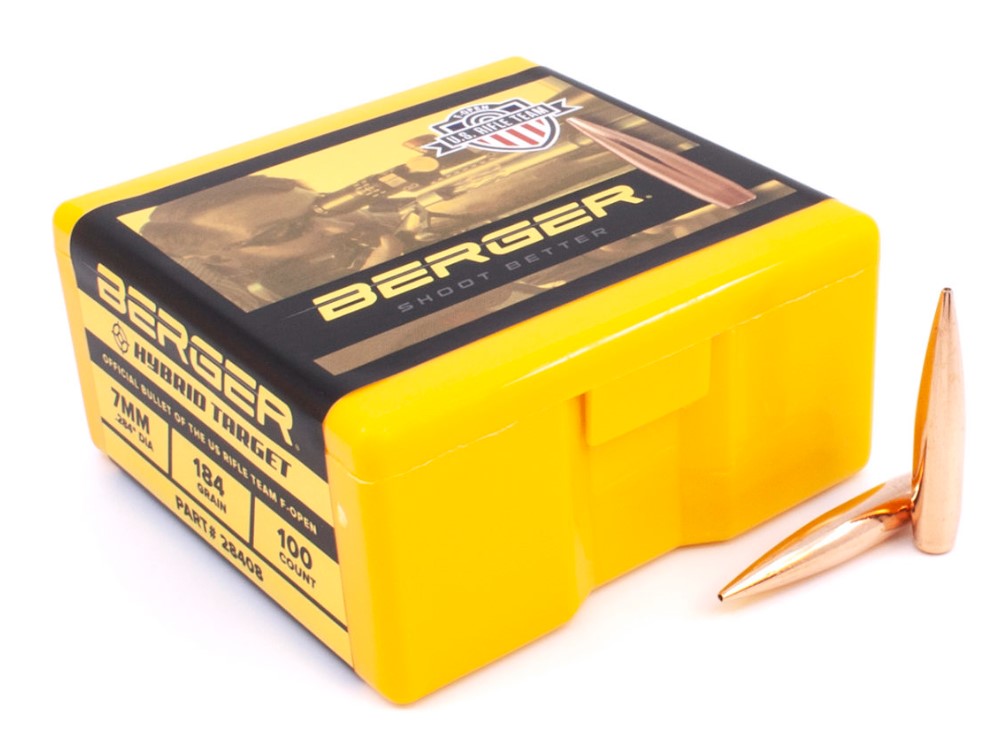 Berger 7mm 184 gr F-Open Hybrid Target (100/box)