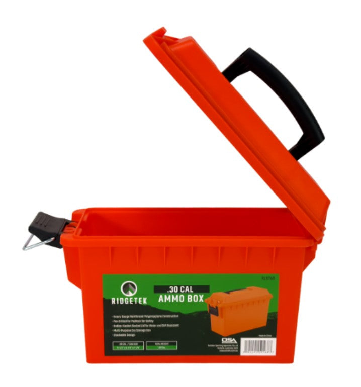 Ridgetek .30Cal Ammo Box Emergency orange