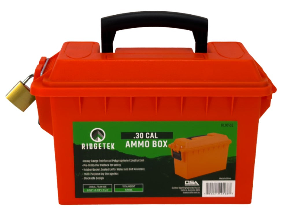 Ridgetek .30Cal Ammo Box Emergency orange