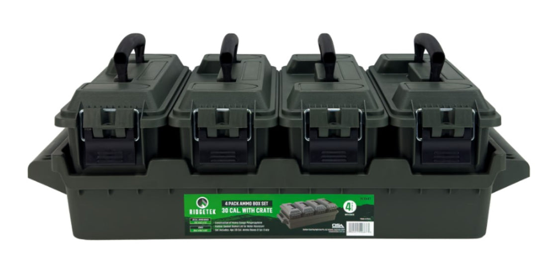 Ridgetek 4-Box .30Cal Ammo Crate OD Green