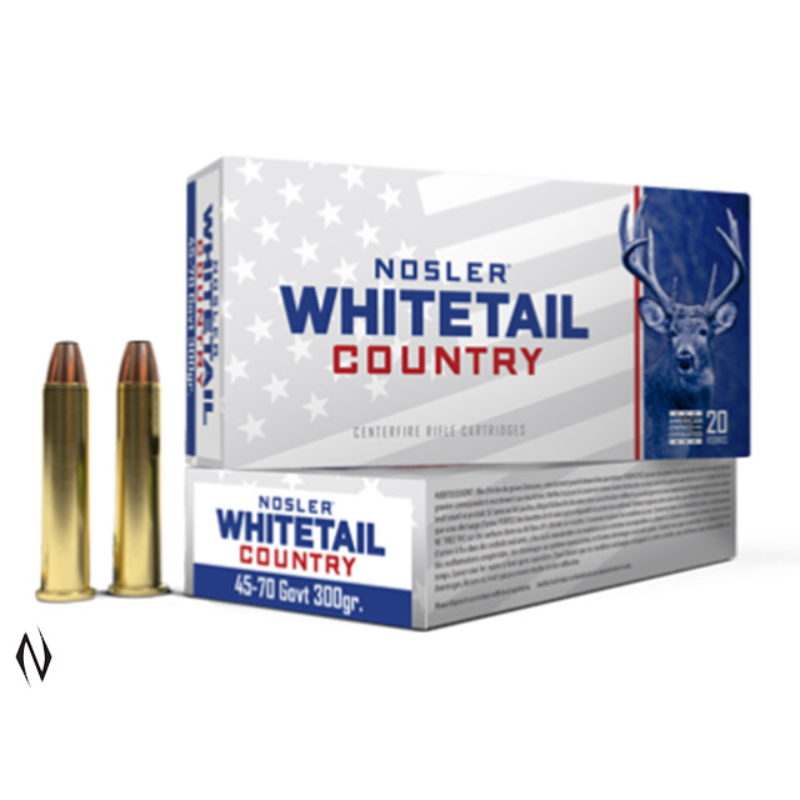 NOSLER WHITETAIL AMMO 45-70 GOVT 300GR SW 20PK