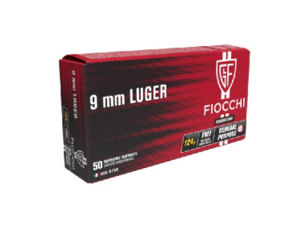 FIOCCHI 9MM LUGER 124GR 50PK FMJ