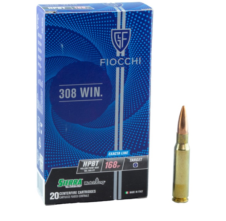 FIOCCHI 308 WIN 168GR BTHP 20P 20PK EXACTA MATCH