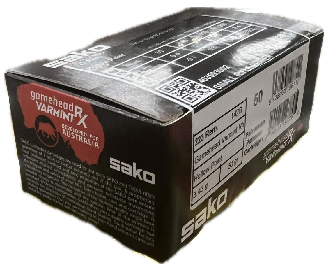 SAKO 223 Rem 53gr HP Varmint RX 50PK - X5 PACK BUY=$74.95each