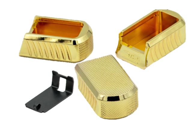 BOSS COMPONENTS CZ SHADOW 2 MECGEAR EXTENDED BASEPAD ALUMINIUM + CLIP GOLD PLATED