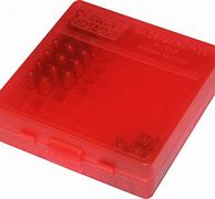 MTM 100 Round Hinged Top Ammo Box 38-357 - Clear Red