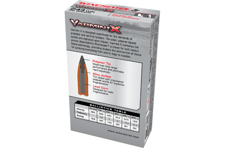 Winchester Varmint X 243 Win 58gr PT 20pk