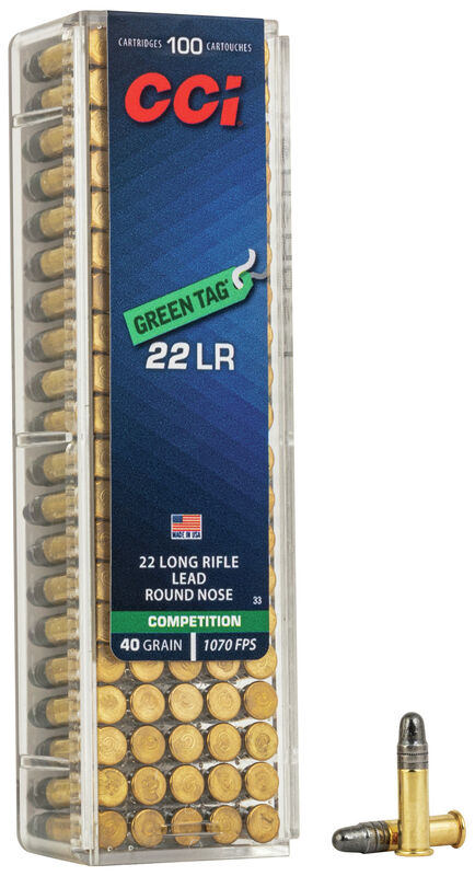 CCI 22LR GREEN TAG 40GR LRN 100 PK 1070FPS • Pack 100