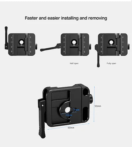 LEOFOTO LSC-50 50MM LEVER DUAL SYSYTEM CLAMP -ARCA SWISS AND PICATINNY COMPATIBLE