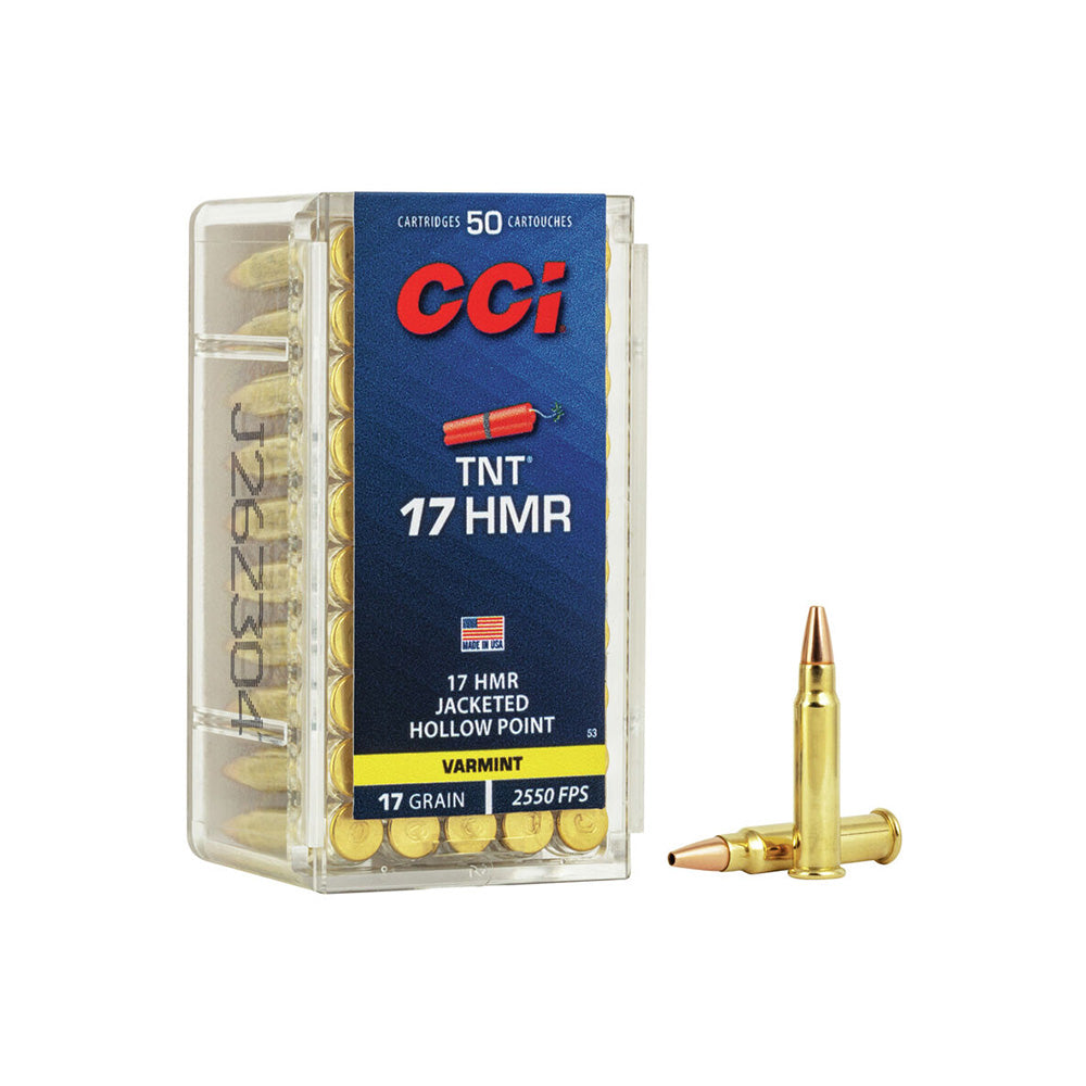 CCI 17 HMR TNT 17gr JHP 50 Pack Rimfire Ammunition