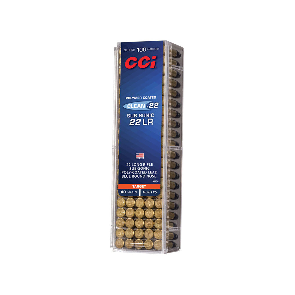 CCI 22 LR Clean 22 Blue 40gr Subsonic 1070fps 50 Pack Rimfire Ammunition