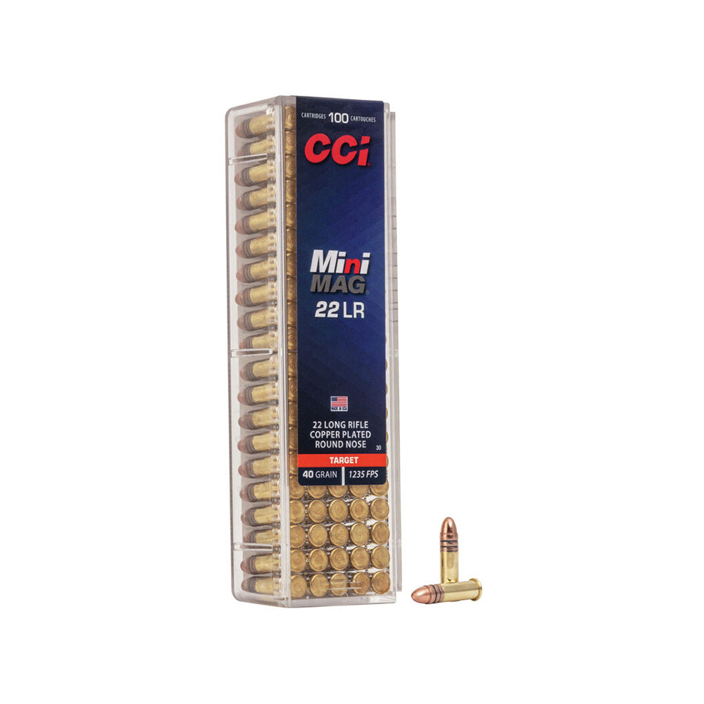 CCI 22 LR Mini Mag 40gr CPRN Target 1235fps 100 Pack Rimfire Ammunition