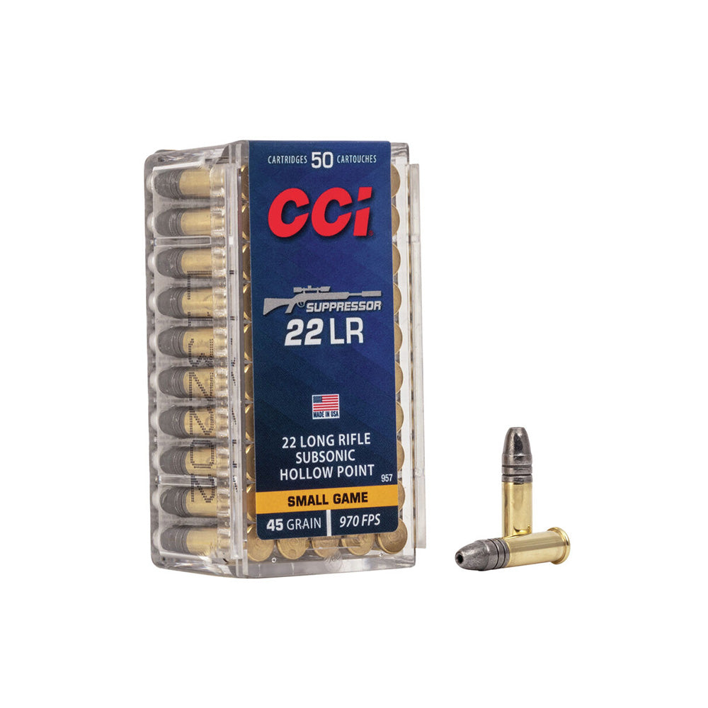 CCI 22 LR Supressor 45gr HP 50 Pack Rimfire Ammunition