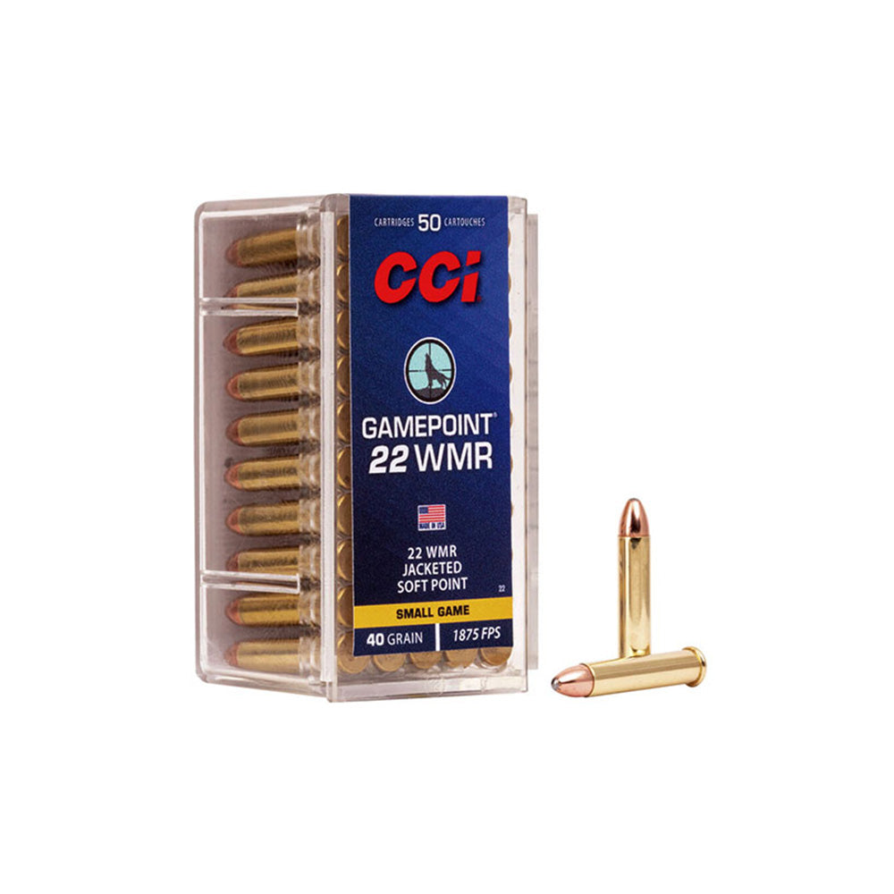 CCI 22 WMR Gamepoint 40gr JSP 50 Pack Rimfire Ammunition