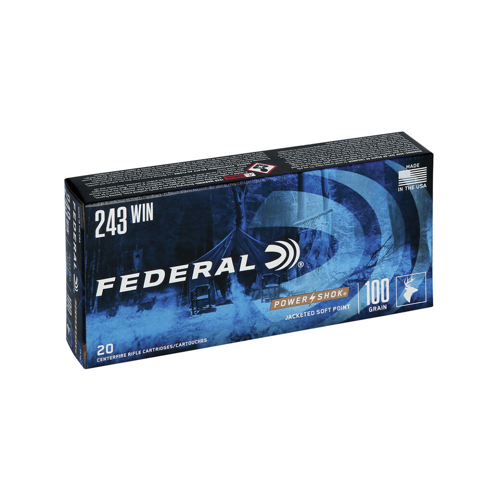 Federal 243 Win 100gr SP Power-Shok 20 Pack Centerfire Ammunition