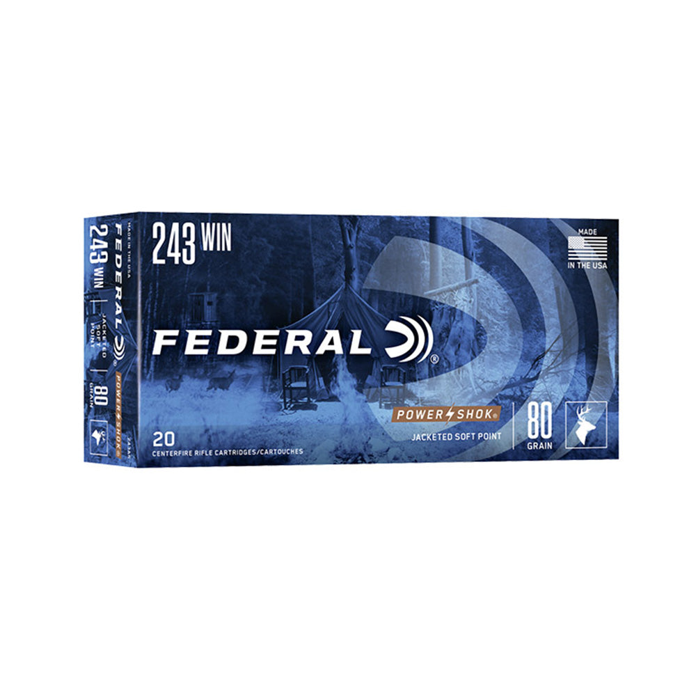 Federal 243 Win 80gr SP Power-Shok 20 Pack Ammunition