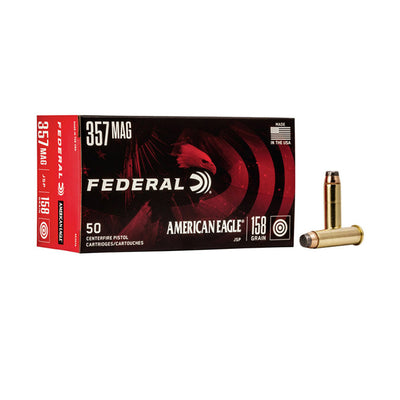 Federal American Eagle 357 Mag 158gr JSP 50 Pack Handgun Ammunition