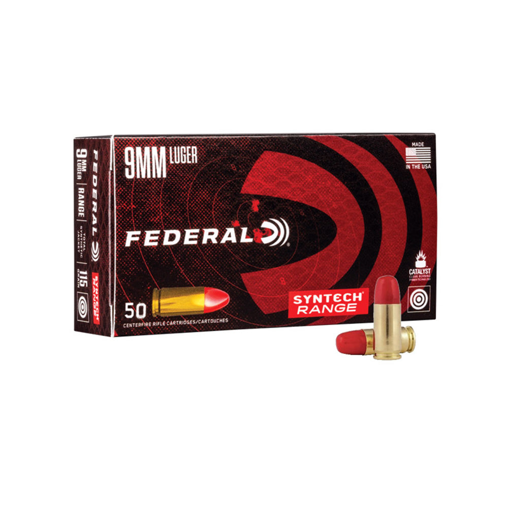 Federal American Eagle 9mm Luger 124gr TSJ Syntech 50 Pack Handgun Ammunition 