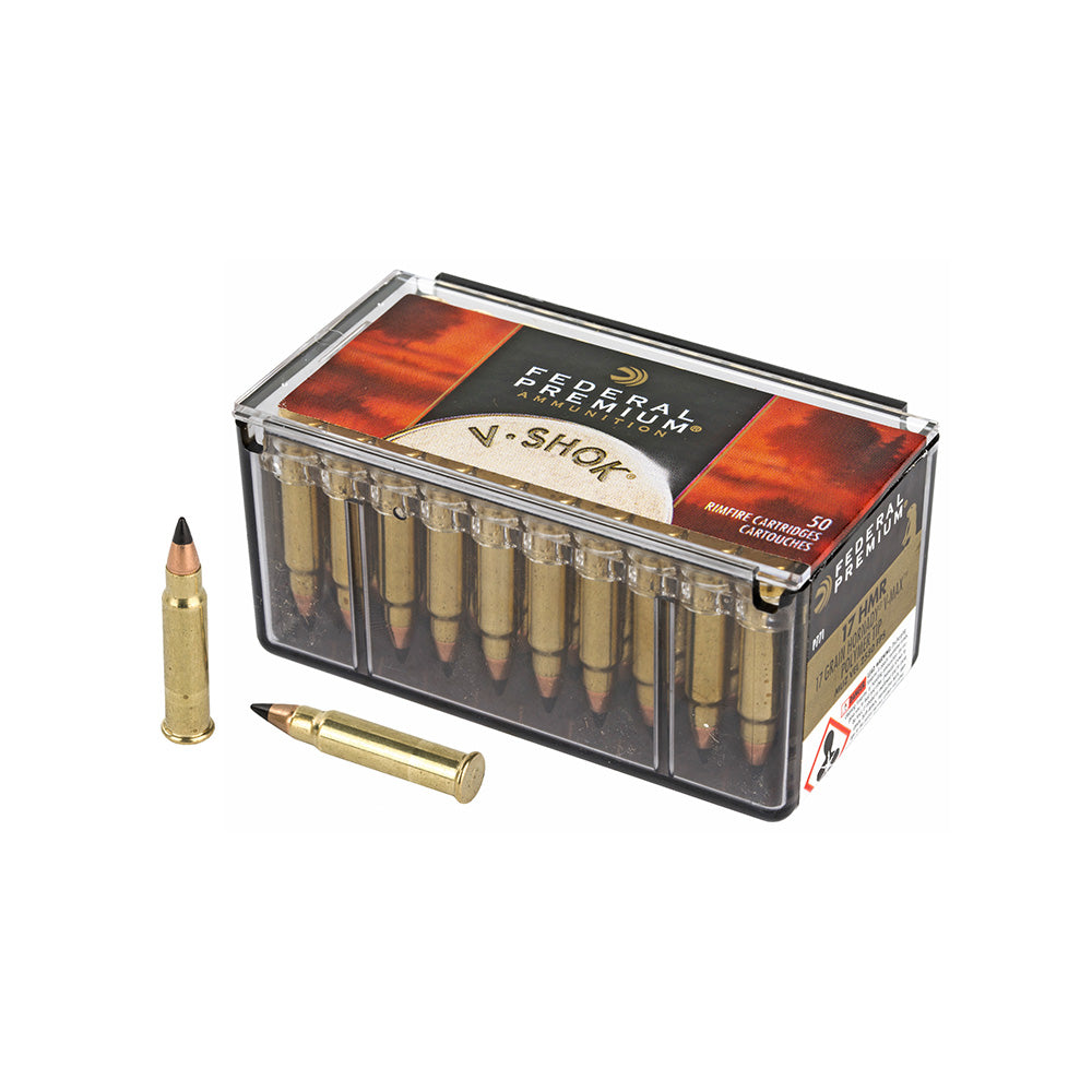Federal Premium 17 HMR 17gr V-Max 50 Pack Rimfire Ammunition