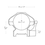 Hawke Weaver 30mm Rings - Medium Measurements