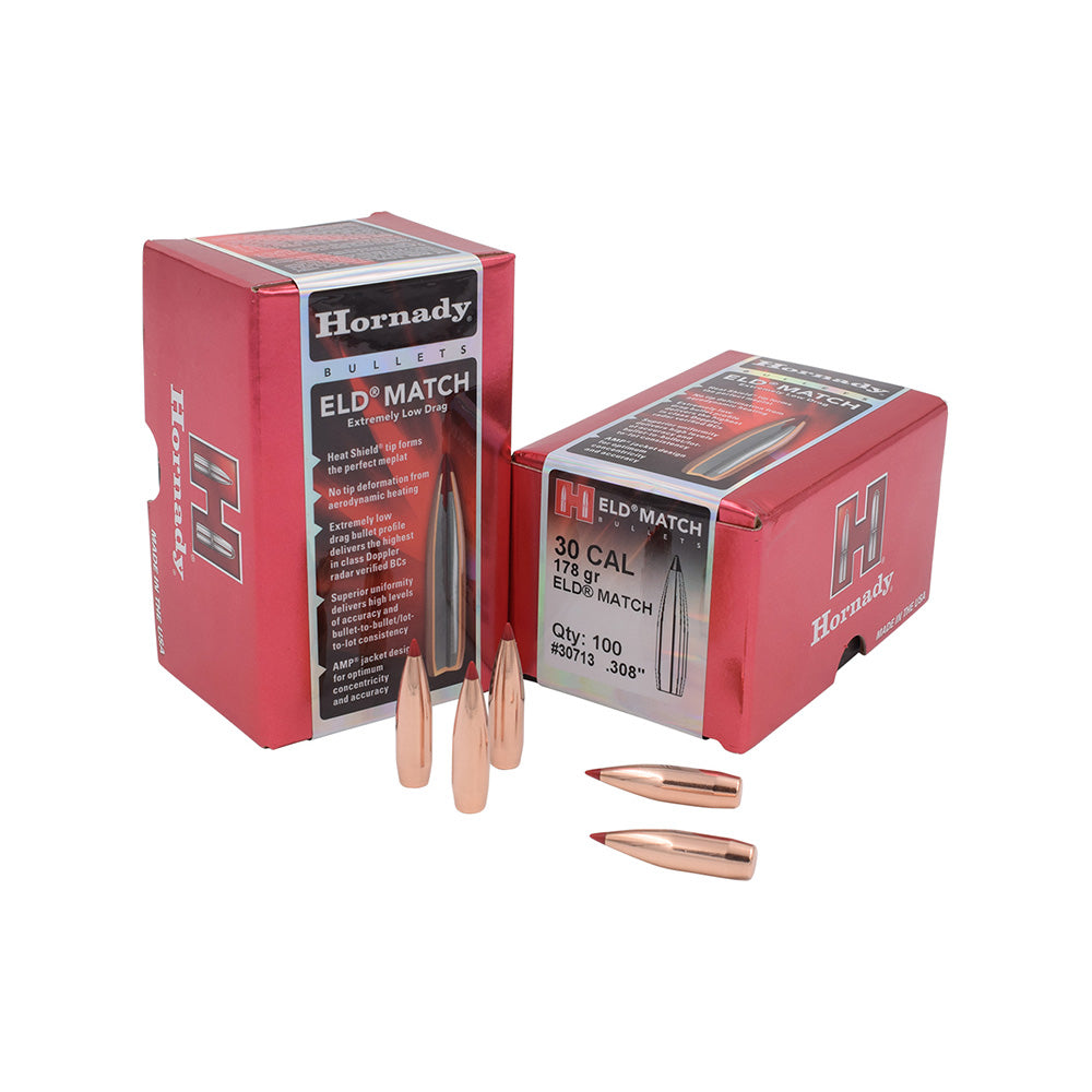 Hornady 30 Cal .308 178gr ELD Match Ammunition