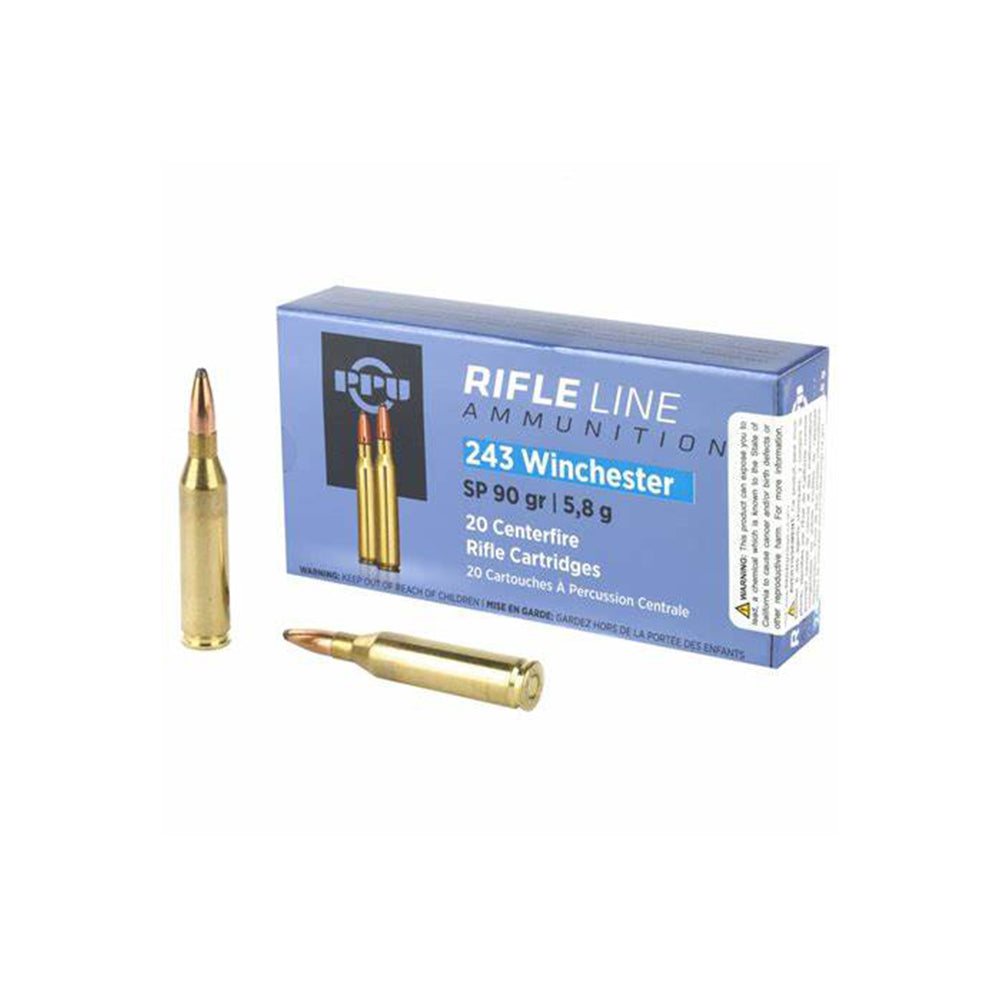 PPU 243 Win 90gr SP 20pk Centrefire Ammunition
