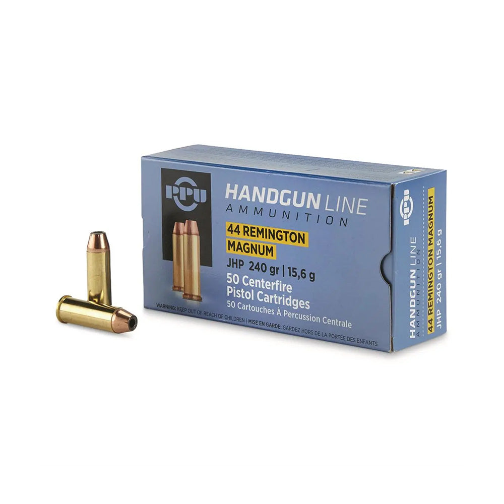 PPU 44 Magnum 240gr JHP 50 Pack Centerfire Ammunition