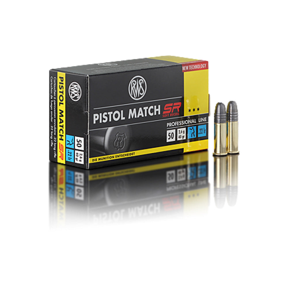 RWS 22 LR Pistol Match 40gr LRN 50 Pack Handgun Ammunition
