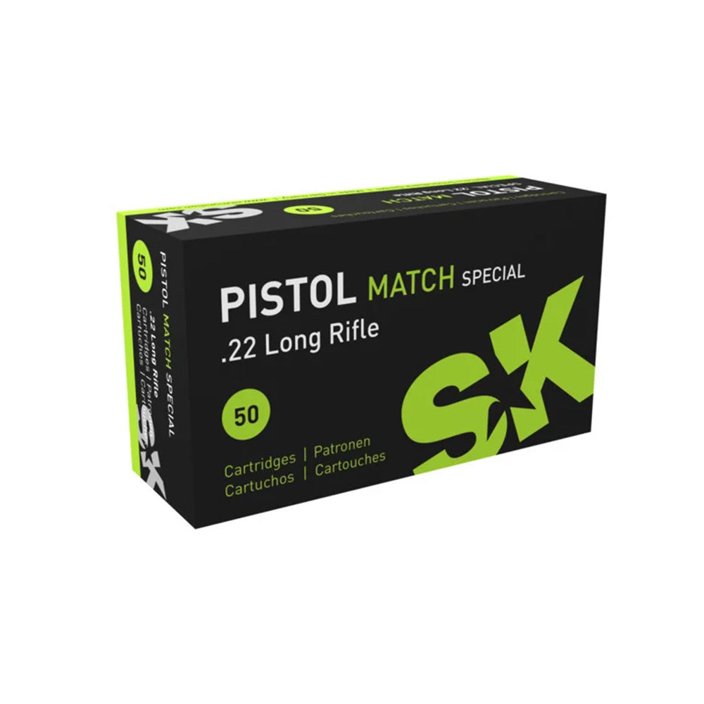 SK Pistol Match 22lr 40gr LRN 938fps 50 Pack Handgun Ammunition