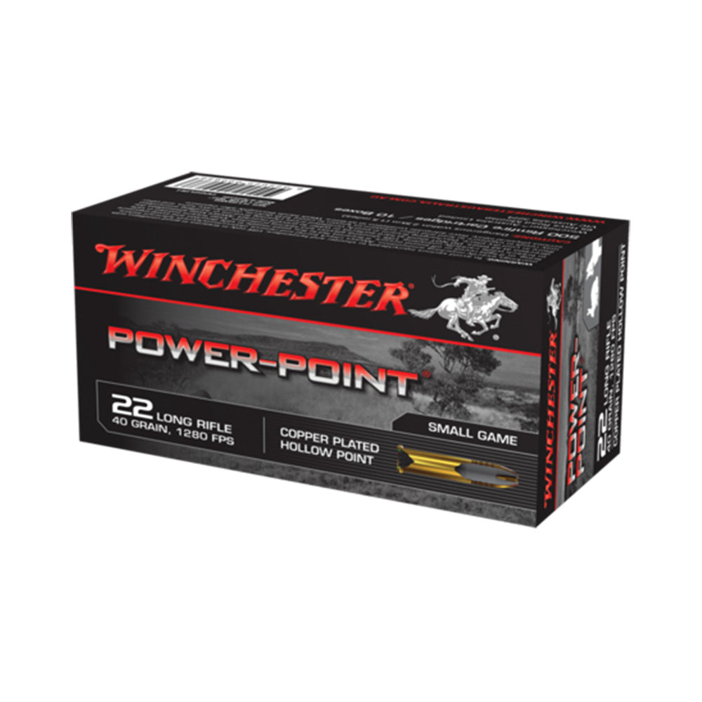 Winchester Power Point 22 LR 40gr HP 50 Pack Rimfire Ammunition