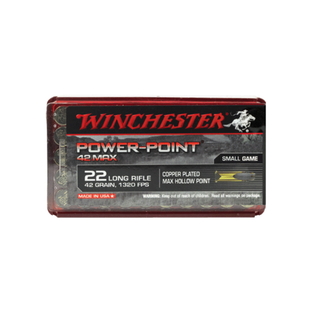 Winchester Power Point Max 22 LR 42gr HP CP 50 Pack Rimfire Ammunition