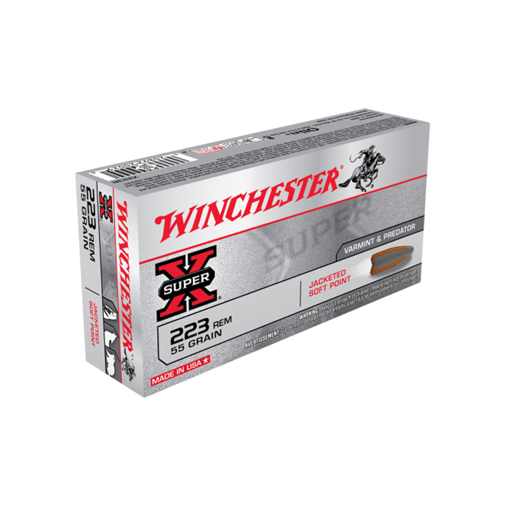 Winchester Super X 223 Rem 55gr JSP 20 Pack Centerfire Ammunition