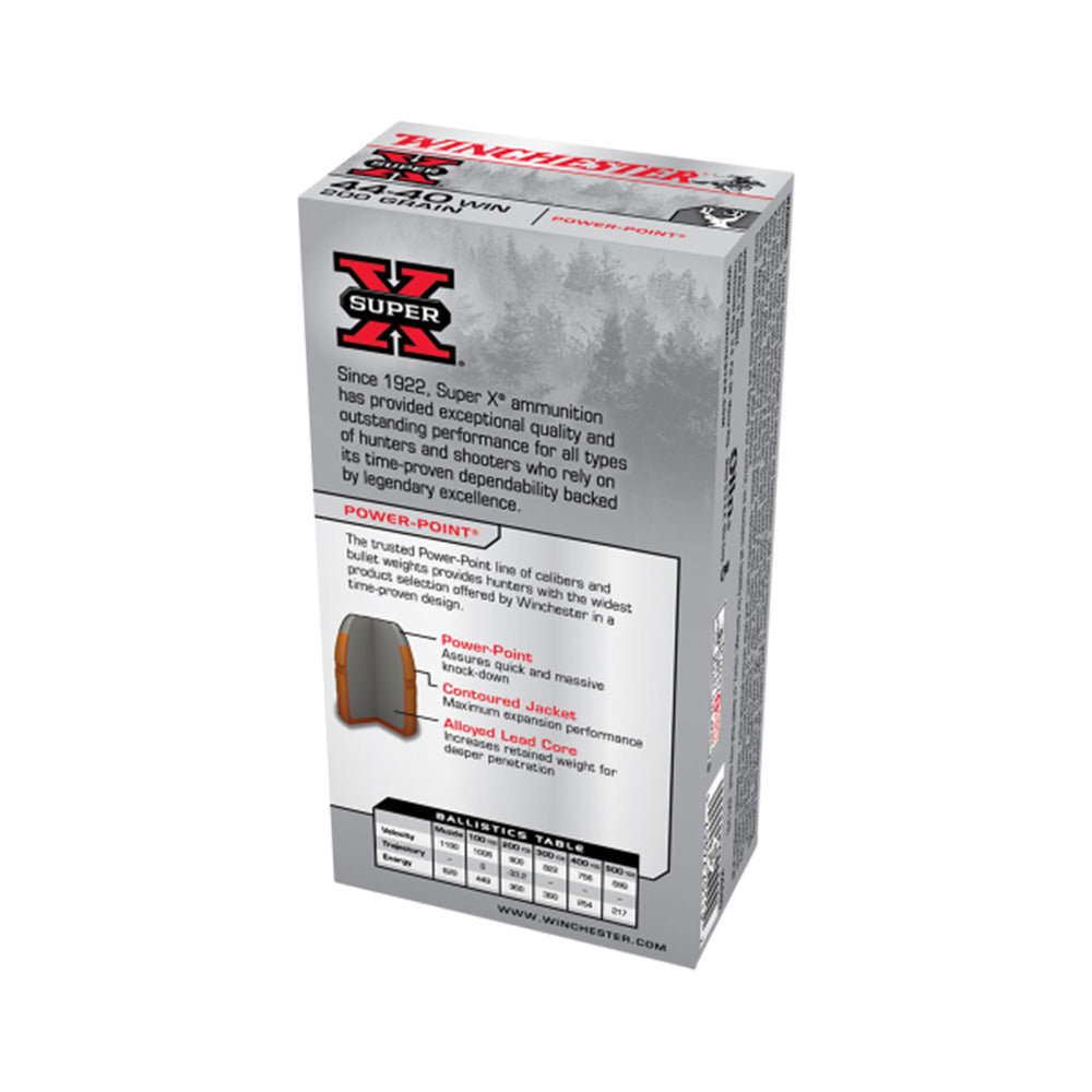 Winchester Super X 44-40 Win 200gr PP 50 Pack Centerfire Ammunition Box Description