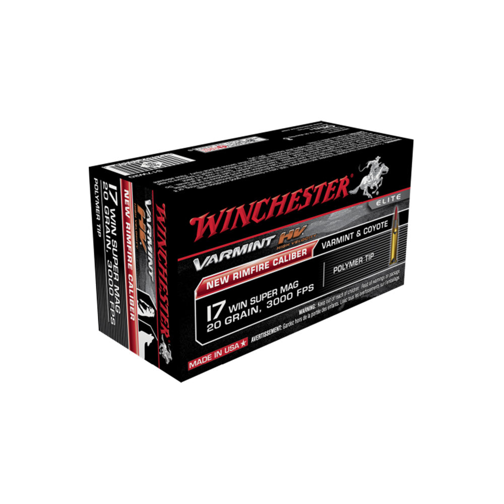 Winchester Varmint HV 17 WSM 20gr PT 50 Pack Rimfire Ammunition
